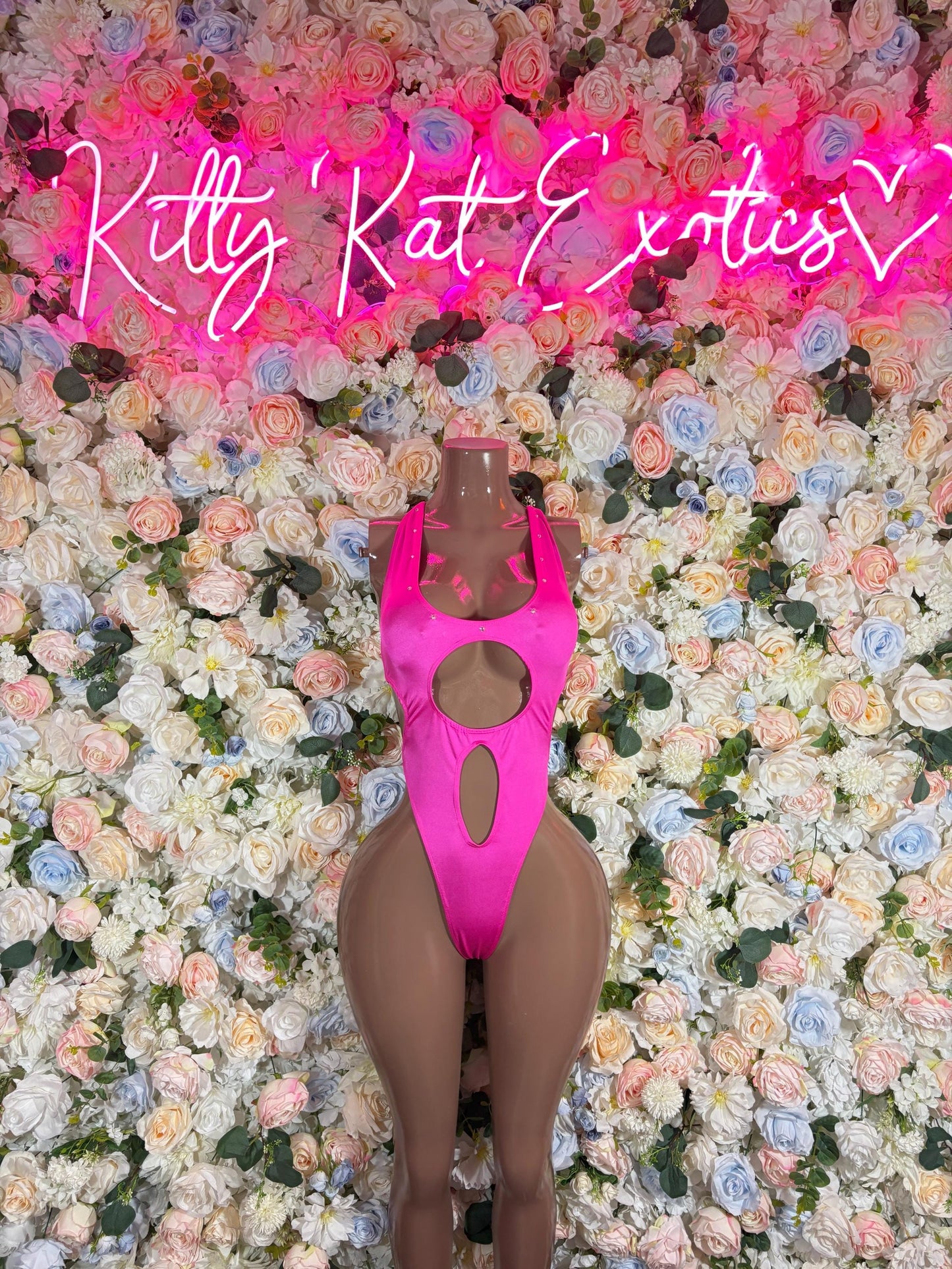 Festival Outfit One-Piece Pink Rave Bodysuit Exotic Dancewear Rave wear