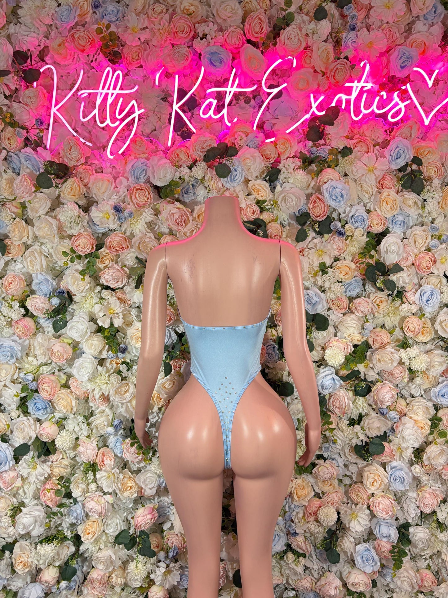 Festival Clothing One Piece Bodysuit Baby Blue Rave wear Festival Wear