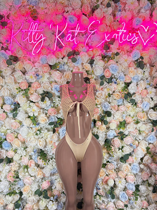 Exotic Dancewear One Piece Bodysuit Mesh Nude Festival Wear Bartender Outfit