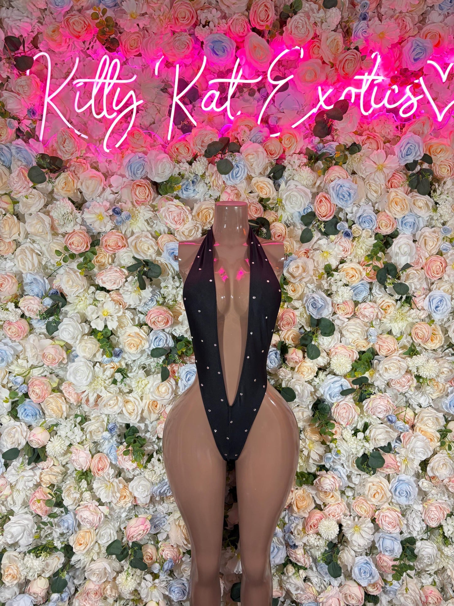 Black Bartender Bodysuit - Exotic One Piece Dancewear Stripper Outfit Rave  Clubwear Bottle Girl Costume