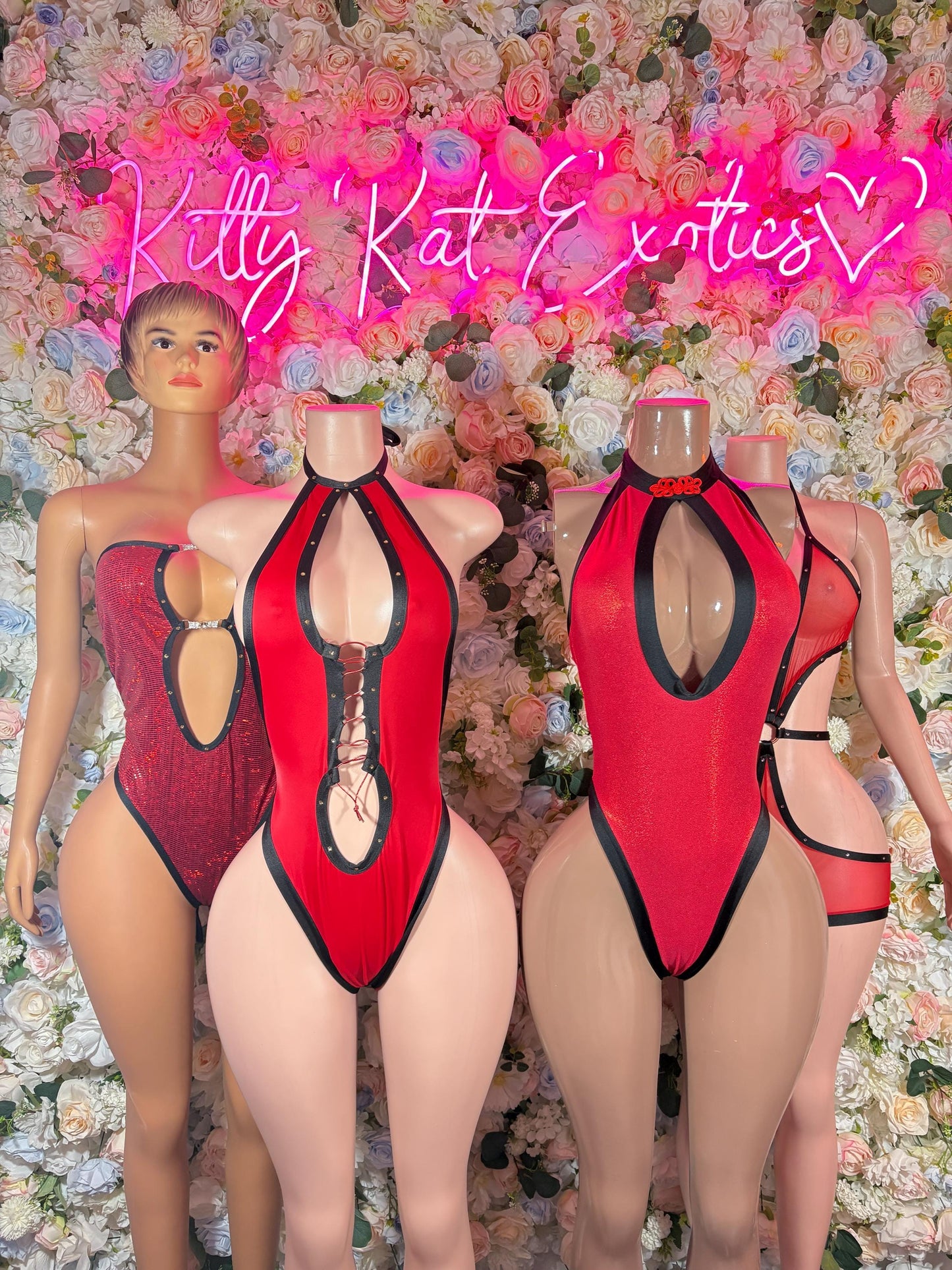 EDM Outfit Exotic Dancewear One Piece Red Bodysuit Festival wear Ravewear Sexy Dancewear