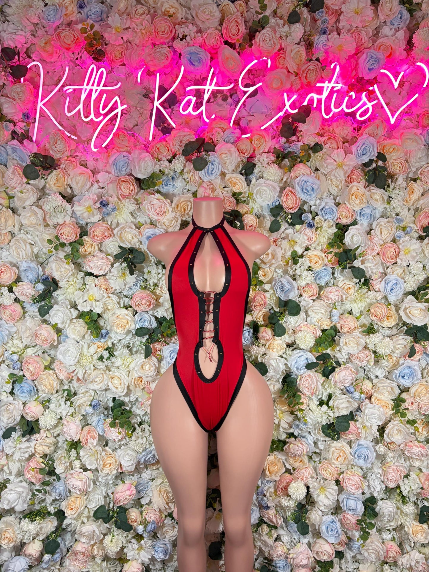 Festival Clothing Exotic Dancewear One Piece Red Bodysuit Festival wear Ravewear Sexy Dancewear