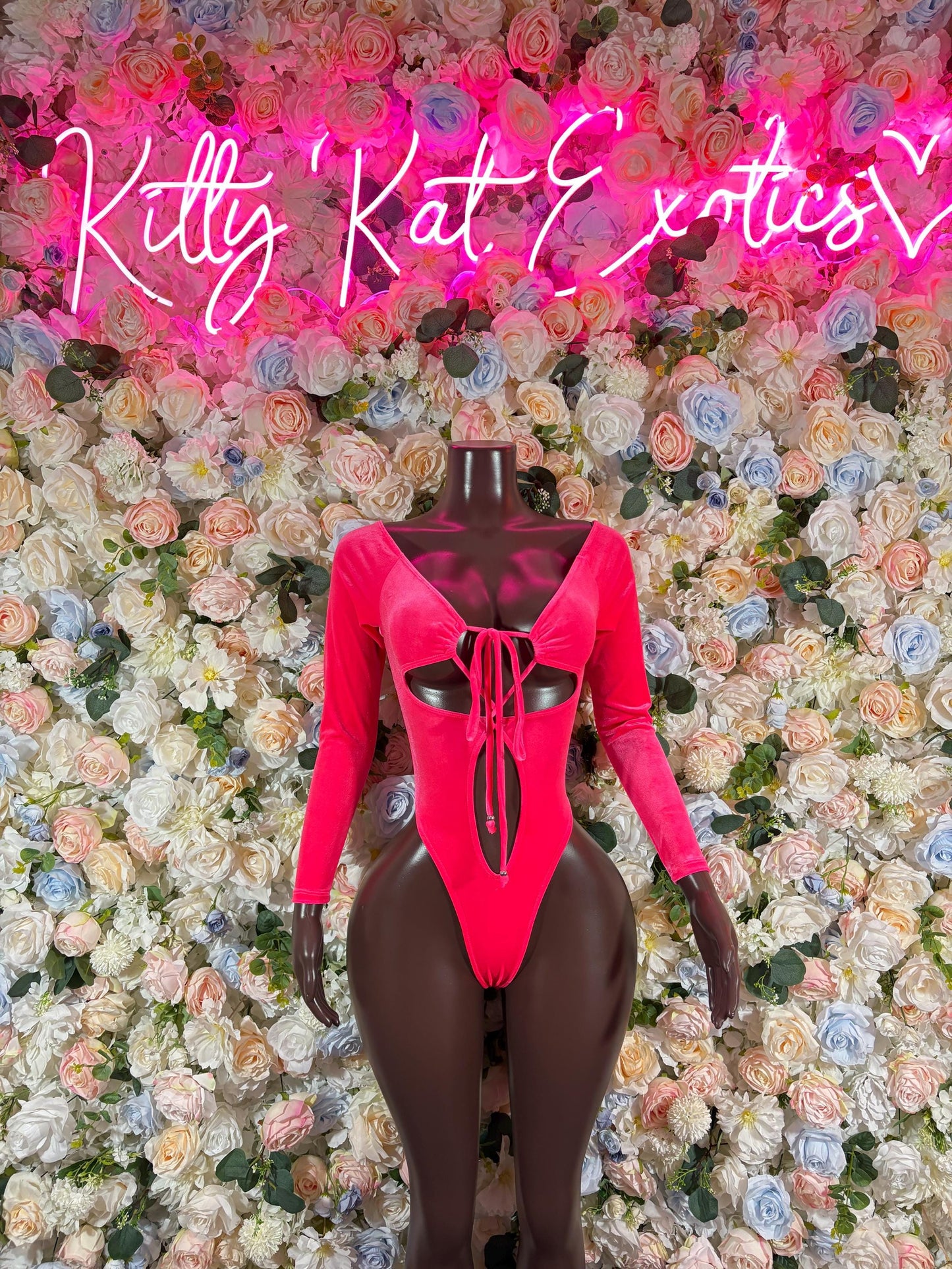 Bottlegirl Outfit One-Piece Pink Velvet Bodysuit   Bartender  | Exotic Dancewear Festival wear