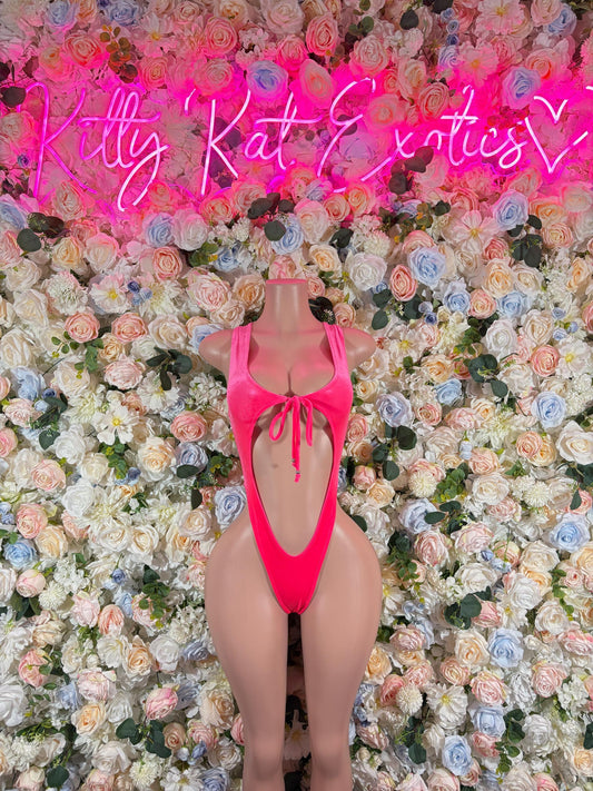 Rave Outfit One-Piece Pink Velvet Bodysuit   Bartender  | Exotic Dancewear Festival wear