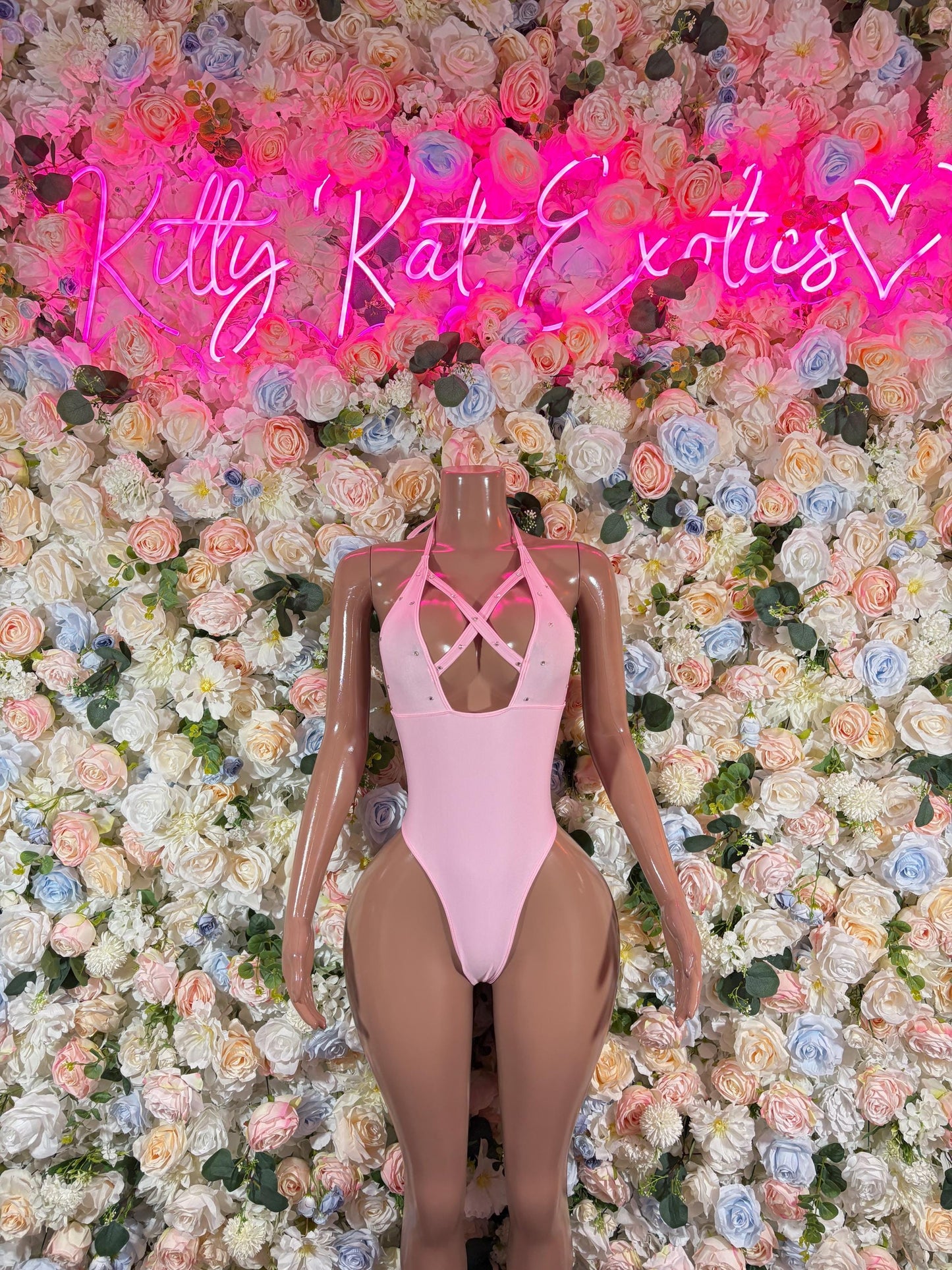 Rave Outfit One-Piece Baby Pink Bodysuit   Bartender  | Exotic Dancewear Festival wear