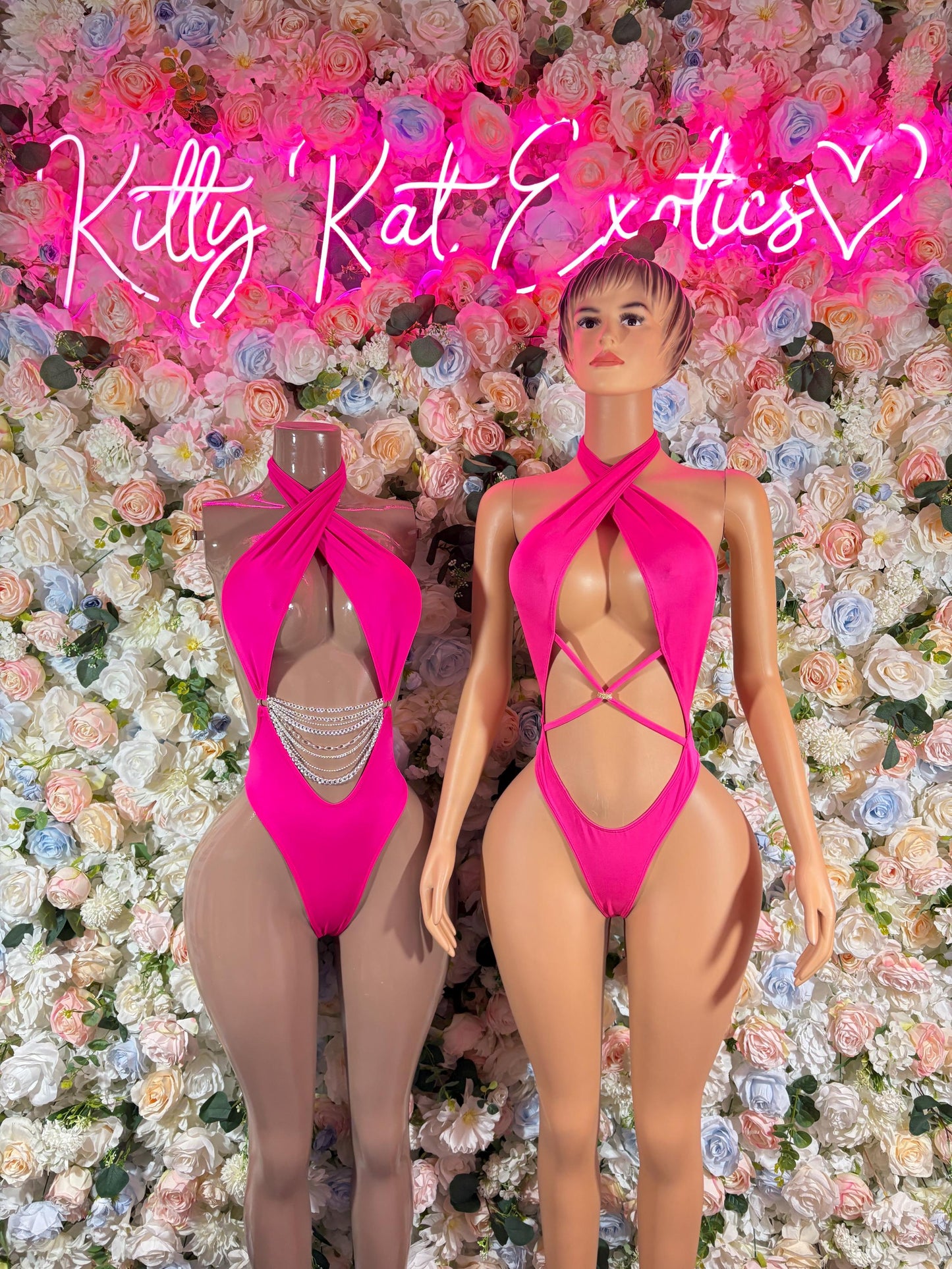 Bartender One-Piece Hot Pink Bodysuit   Bartender  | Exotic Dancewear Festival wear