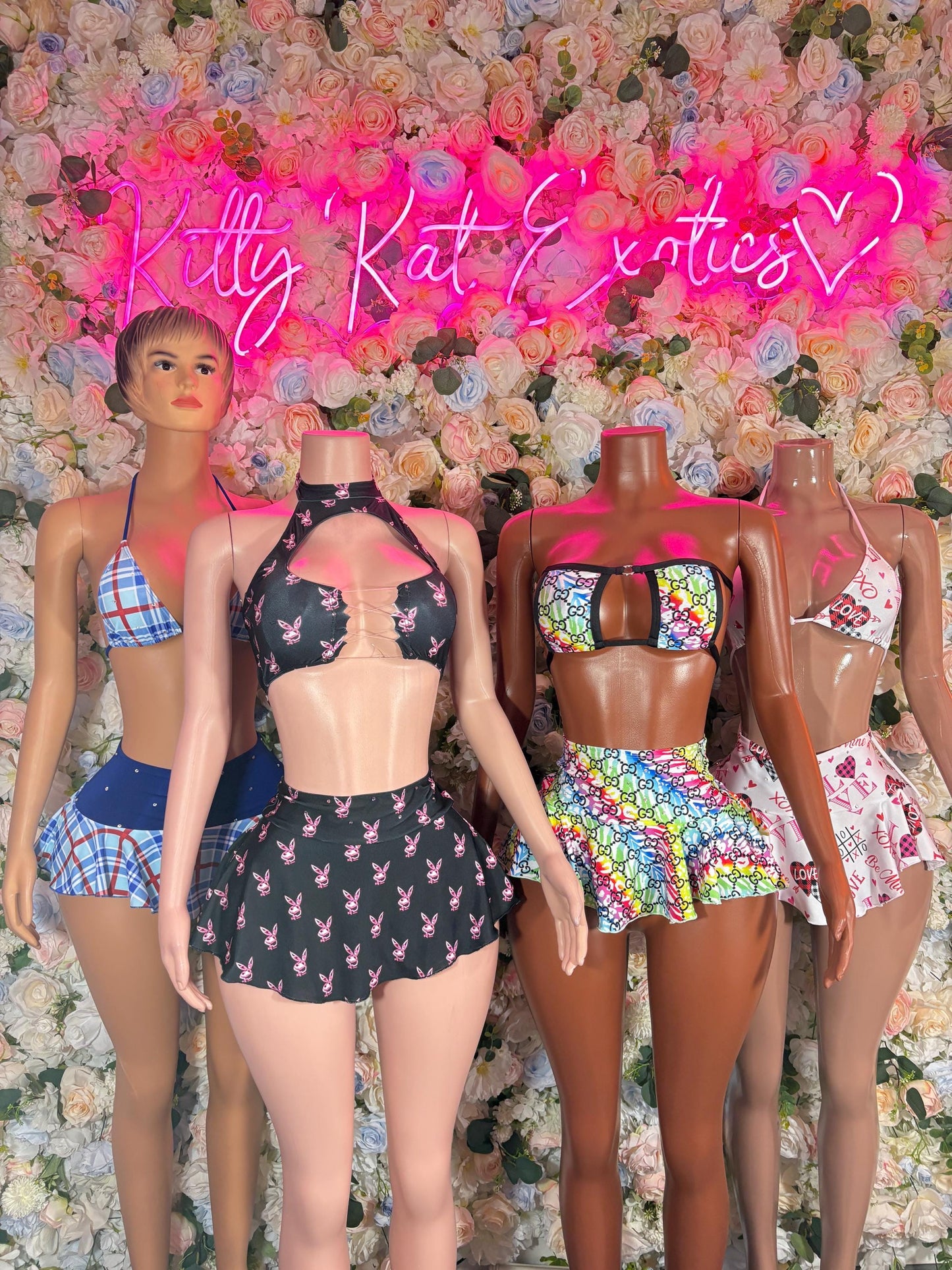 Cosplay Two-Piece Bunny Skirt Set School Girl  Sexy Bartender  | Rave Wear Festival wear Role Play Costume