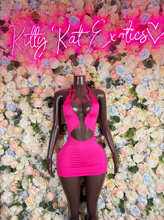 Summer Dress Pink - Sexy Dance Costume, Sultry Clubwear Gown, Bold Performance Outfit, Trendy Party Dress