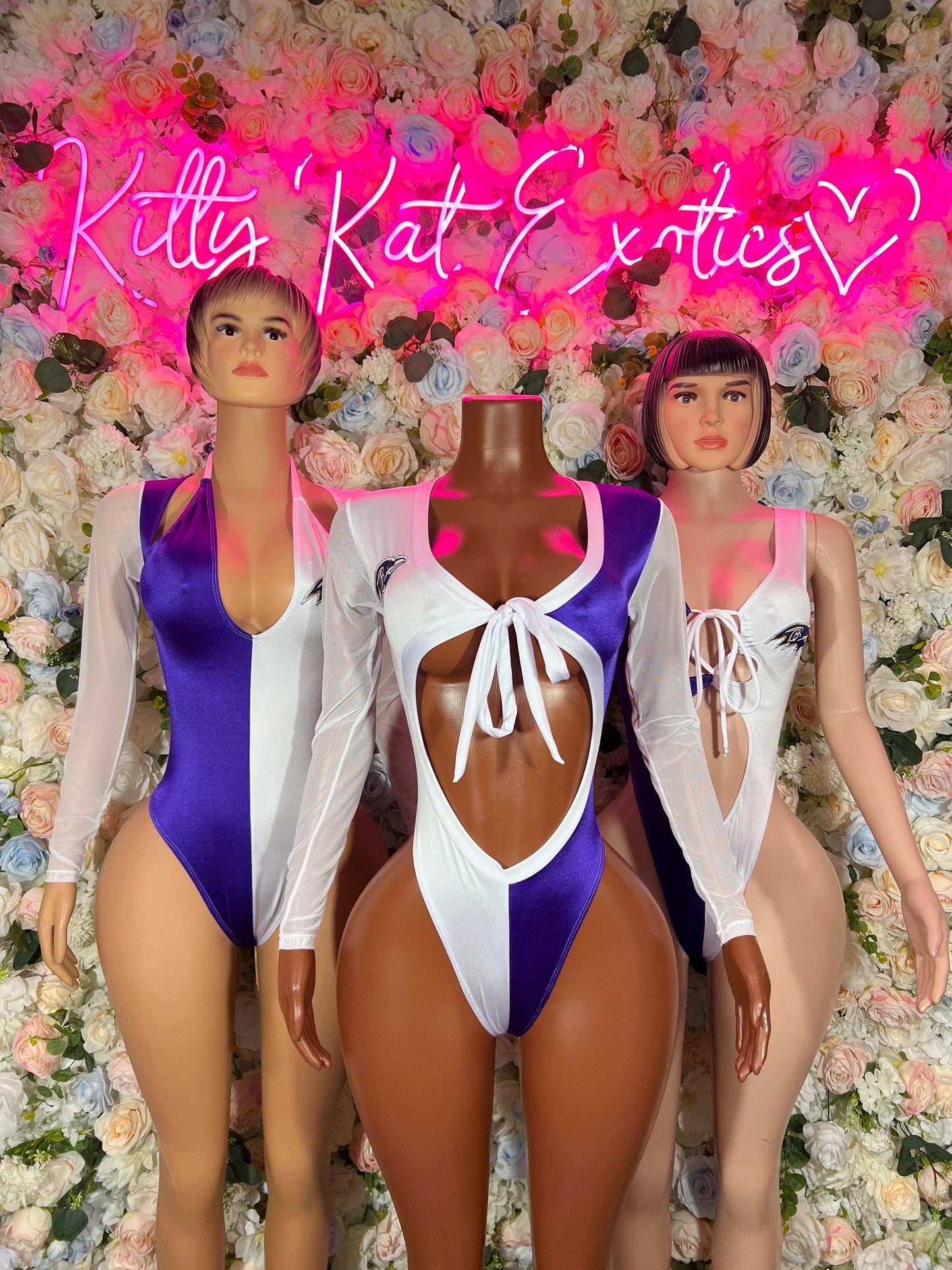 Bottlegirl Football-Inspired Baltimore Team Bartender Bodysuit Costume
