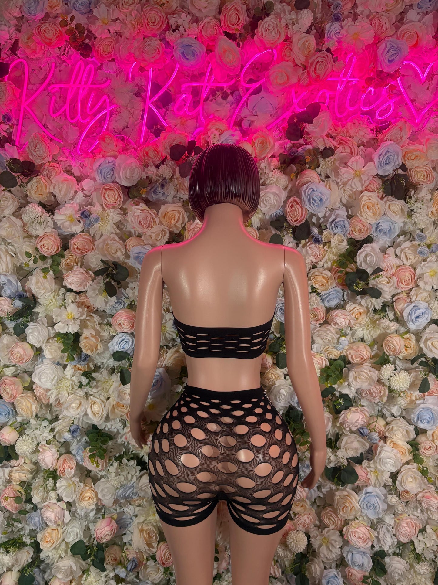 Exotic Dancewear Custom Black Fishnet Bodysuit: Rave Wear, Festival wear