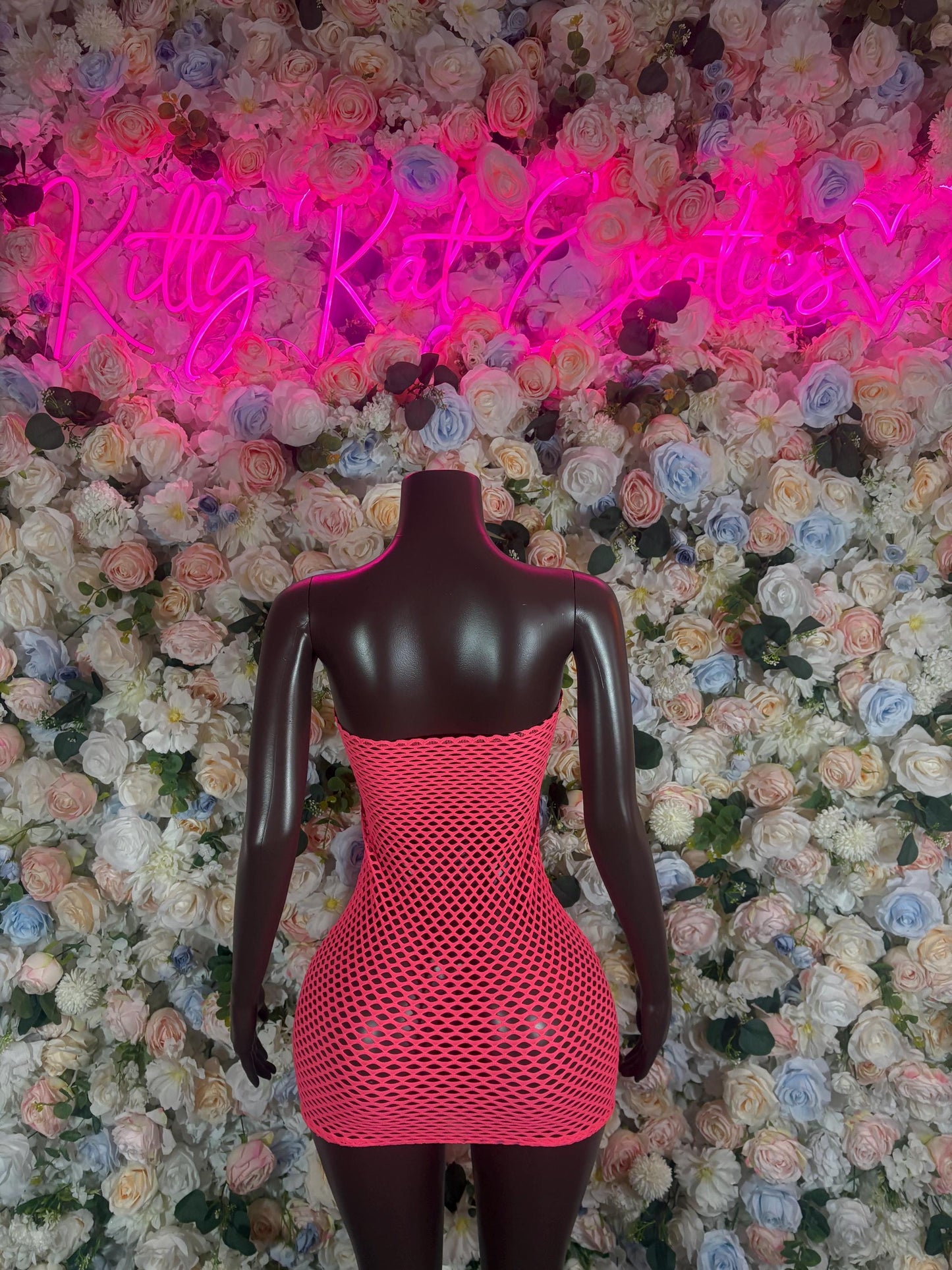 Pink Fishnet Bodysuit: Rave Outfit, Exotic Dancewear