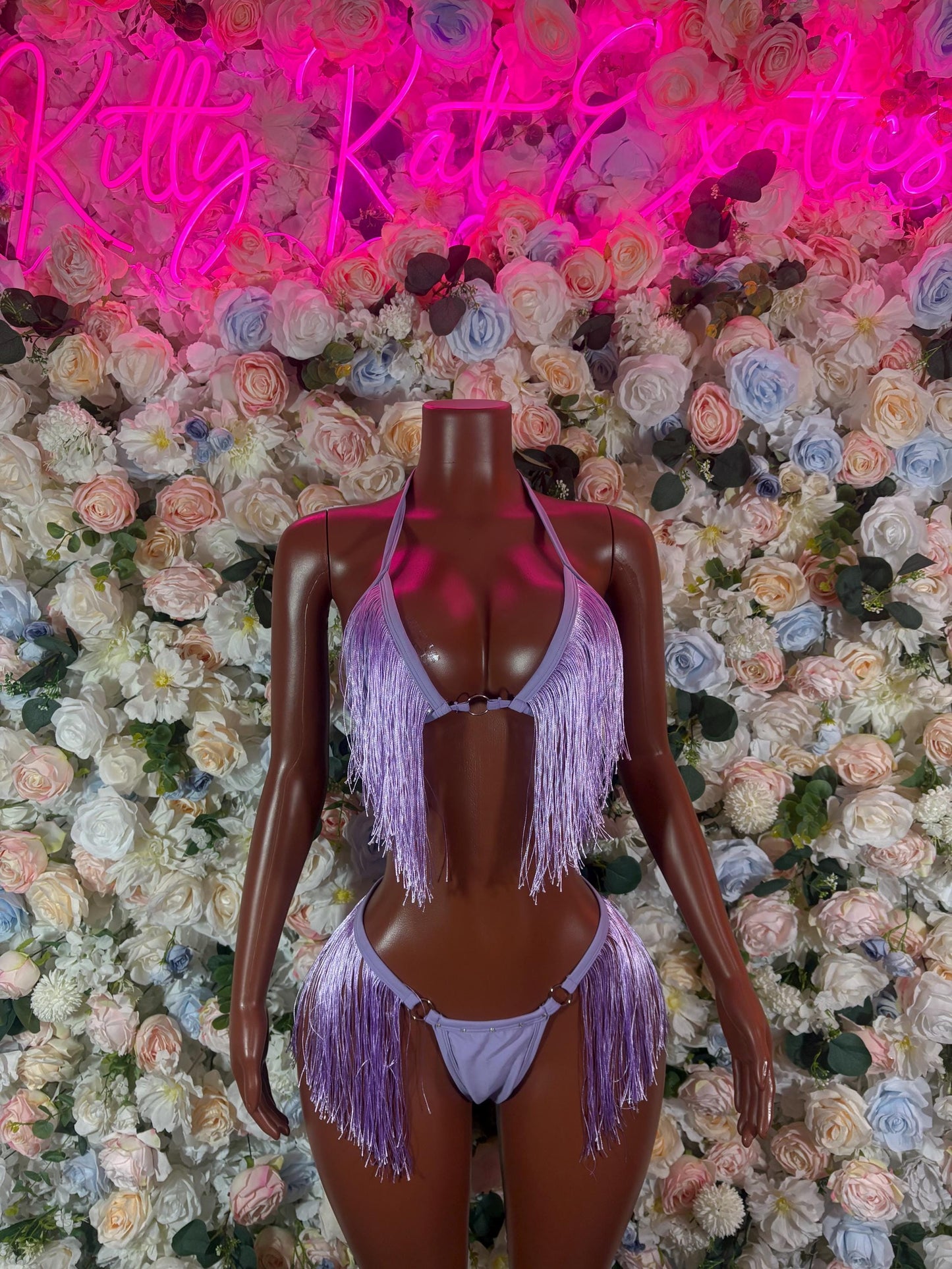 Festival Clothing Two Piece Purple  Fringe Dancewear Ravewear Exoticwear