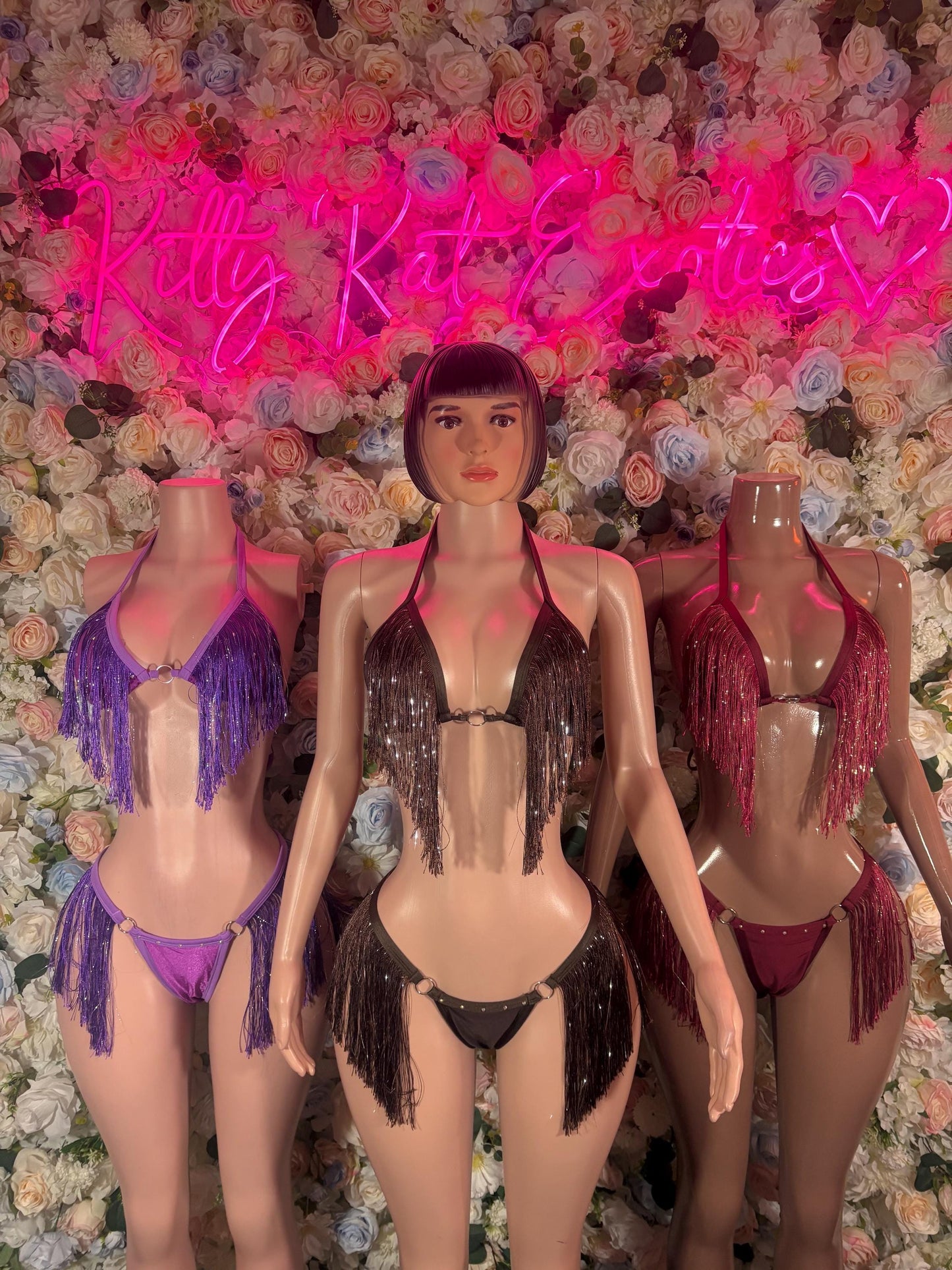 Festival Clothing Two Piece Purple  Fringe Dancewear Ravewear Exoticwear