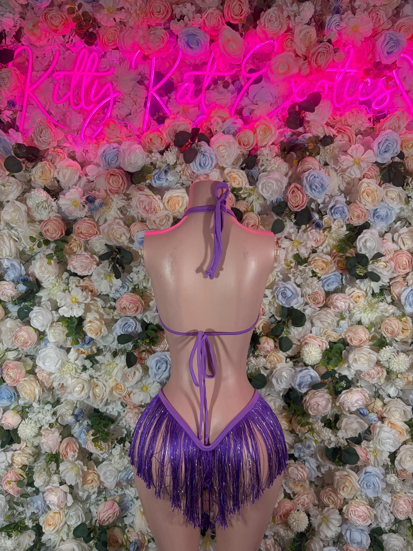 Festival Clothing Two Piece Purple  Fringe Dancewear Ravewear Exoticwear