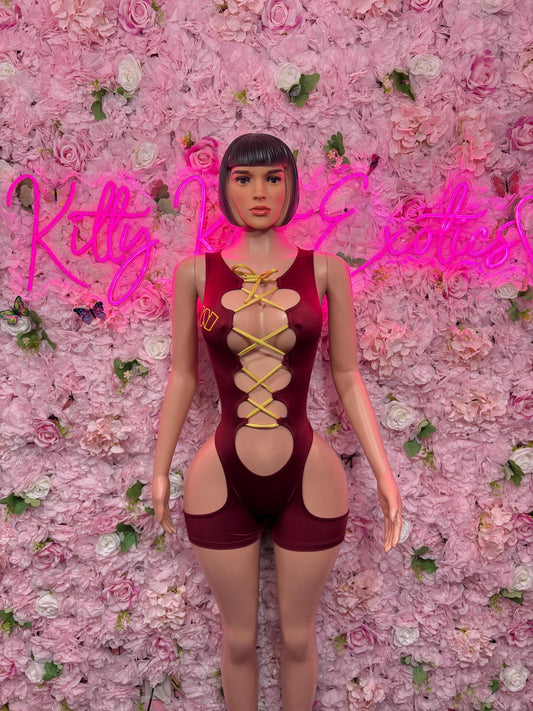 Bottlegirl Custom Football-Inspired Washington Team Bartender Bodysuit Costume