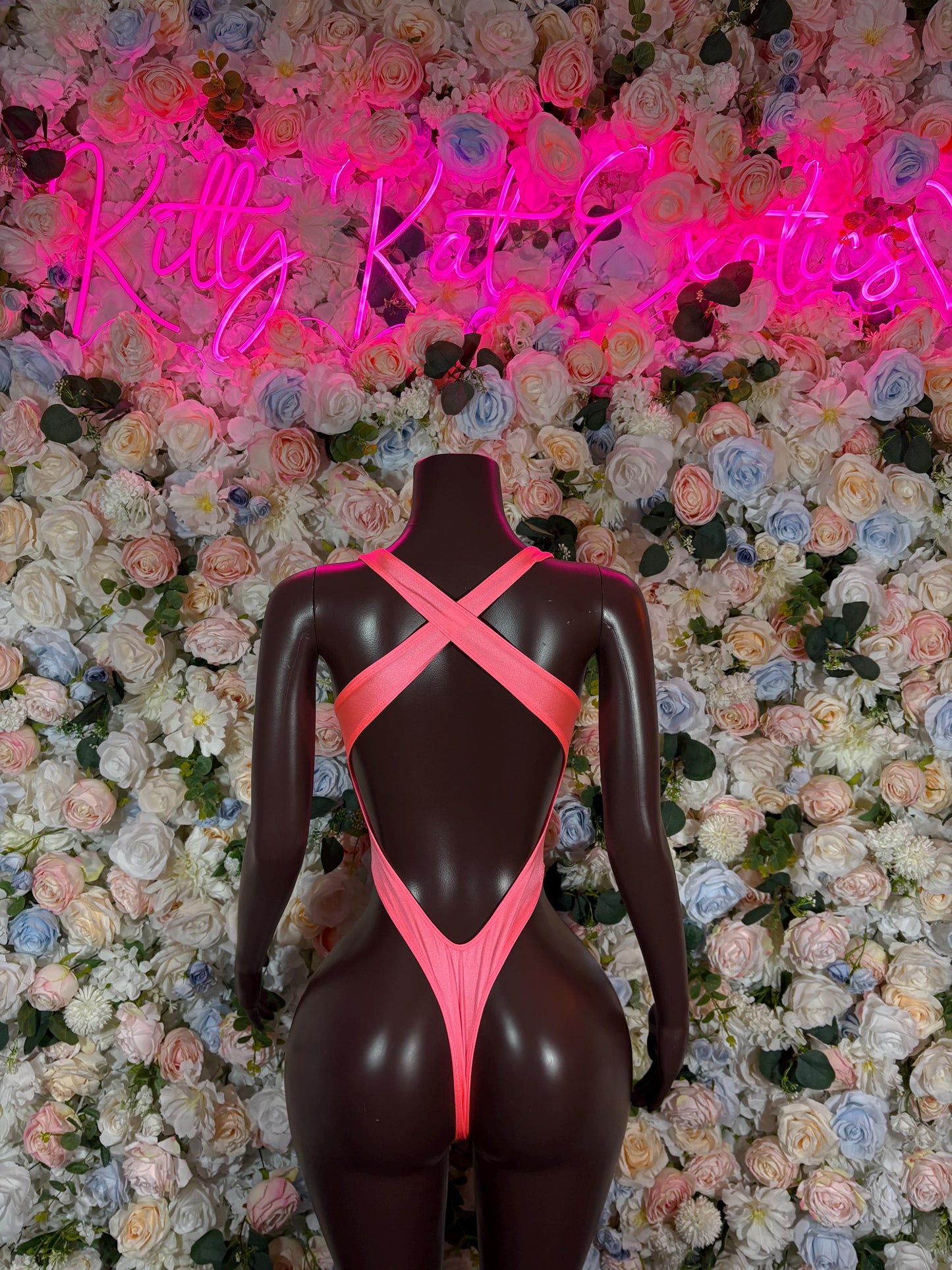 Festival Clothing One-Piece Coral Bodysuit  Bartender  | Exotic Dancewear Festival wear Rave Outfit
