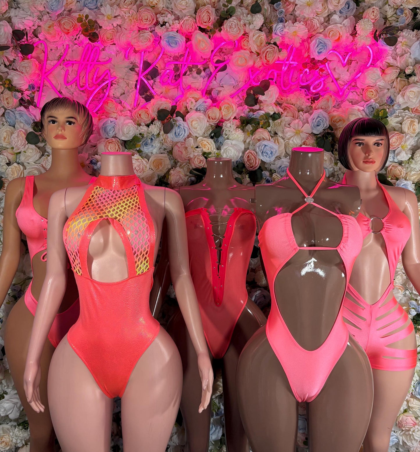 Rave Outfit One-Piece Coral Bodysuit  Bartender  | Exotic Dancewear Festival wear