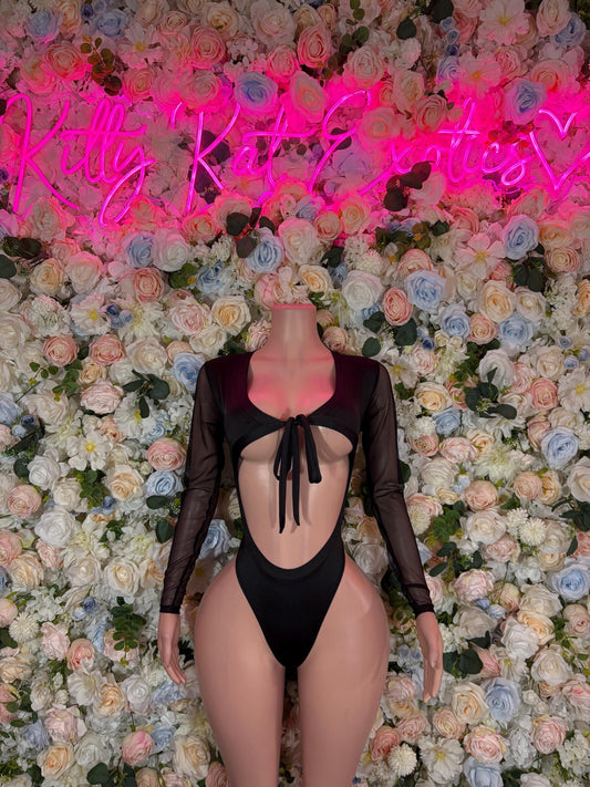 Bottlegirl  One Piece Black Bodysuit  Exotic Dancewear for Performers, Raves, or Night Out | Sexy and Flattering Style