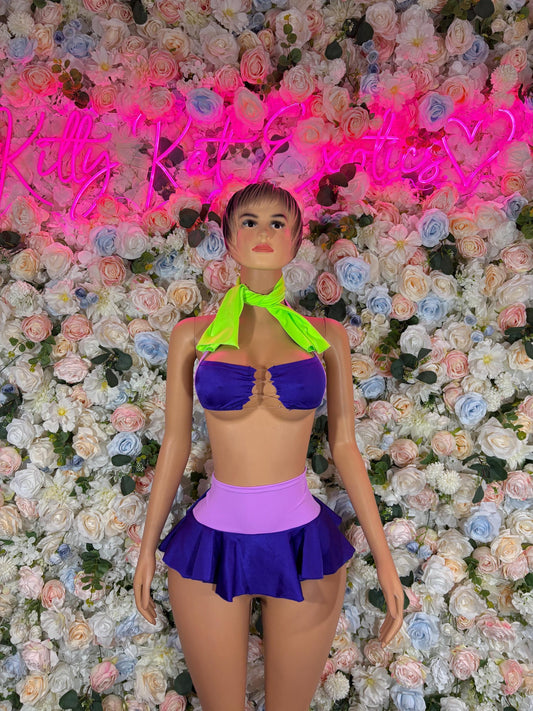 Halloween Costume Daphne Skirt Set  Bottle Girl Bartender Outfit Cosplay Costume