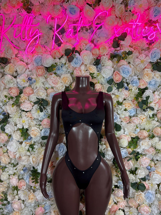 Bottlegirl Bodysuit One Piece Black Bodysuit  Exotic Dancewear for Performers, Raves, or Night Out | Sexy and Flattering Style