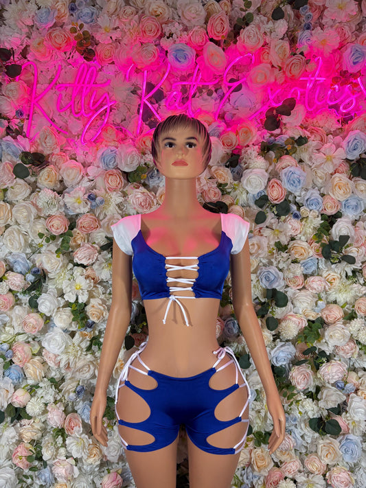 New York Football Bottlegirl Bodysuit  Sexy Bartender Outfit, Club Costume, Game Day Dancewear, Server Uniform