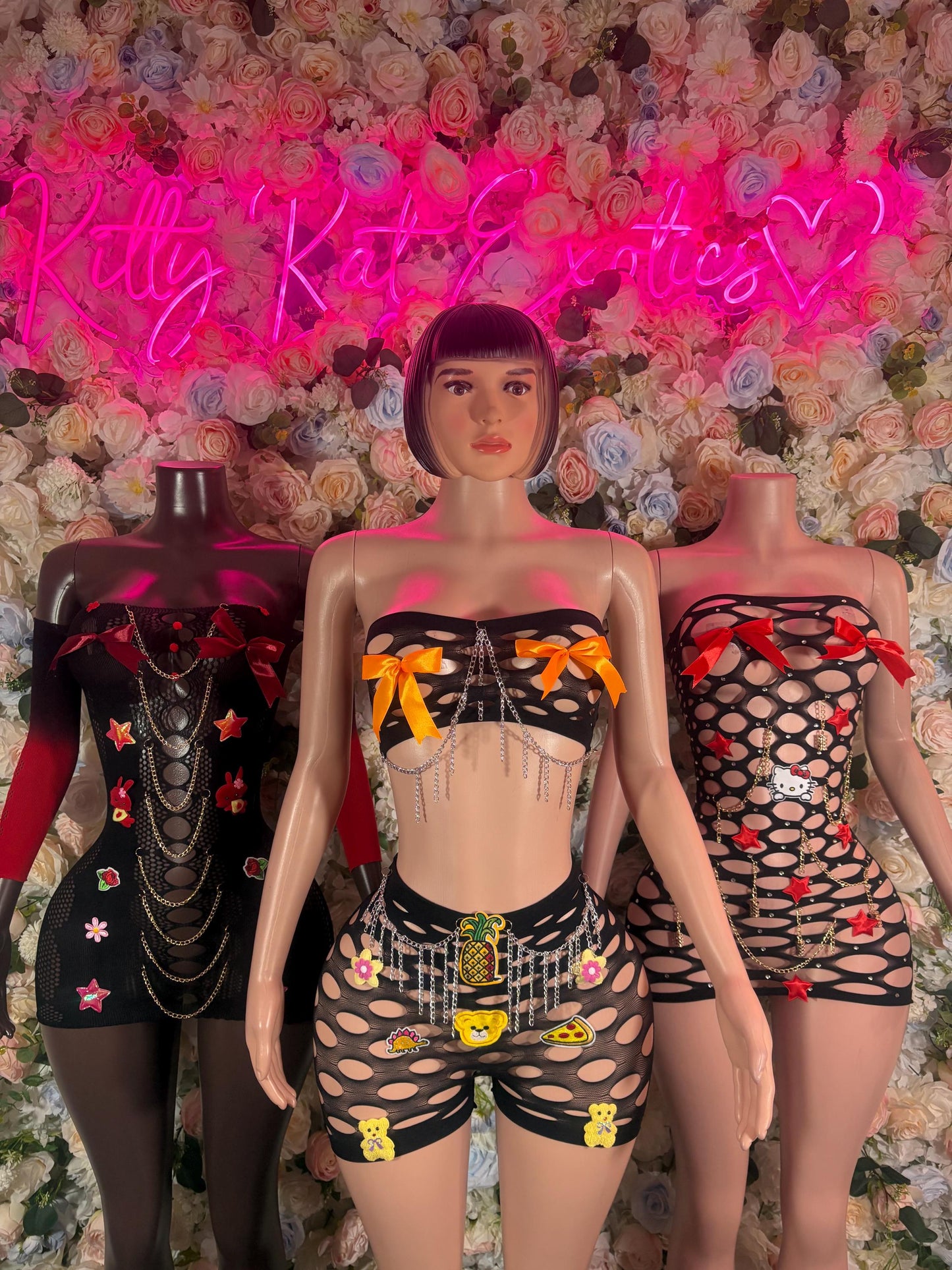 Exotic Dancewear Custom Black Fishnet Bodysuit: Rave Wear, Festival wear