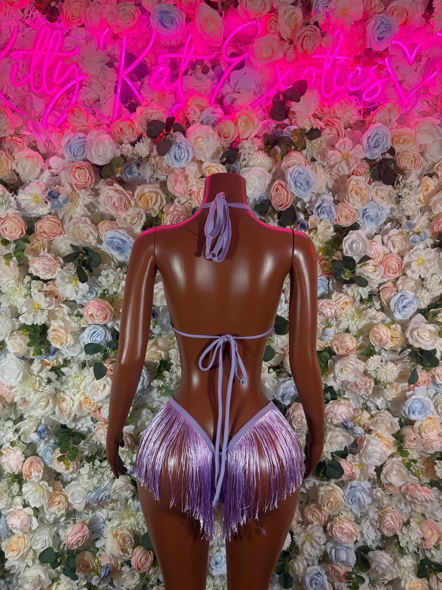 Festival Clothing Two Piece Purple  Fringe Dancewear Ravewear Exoticwear