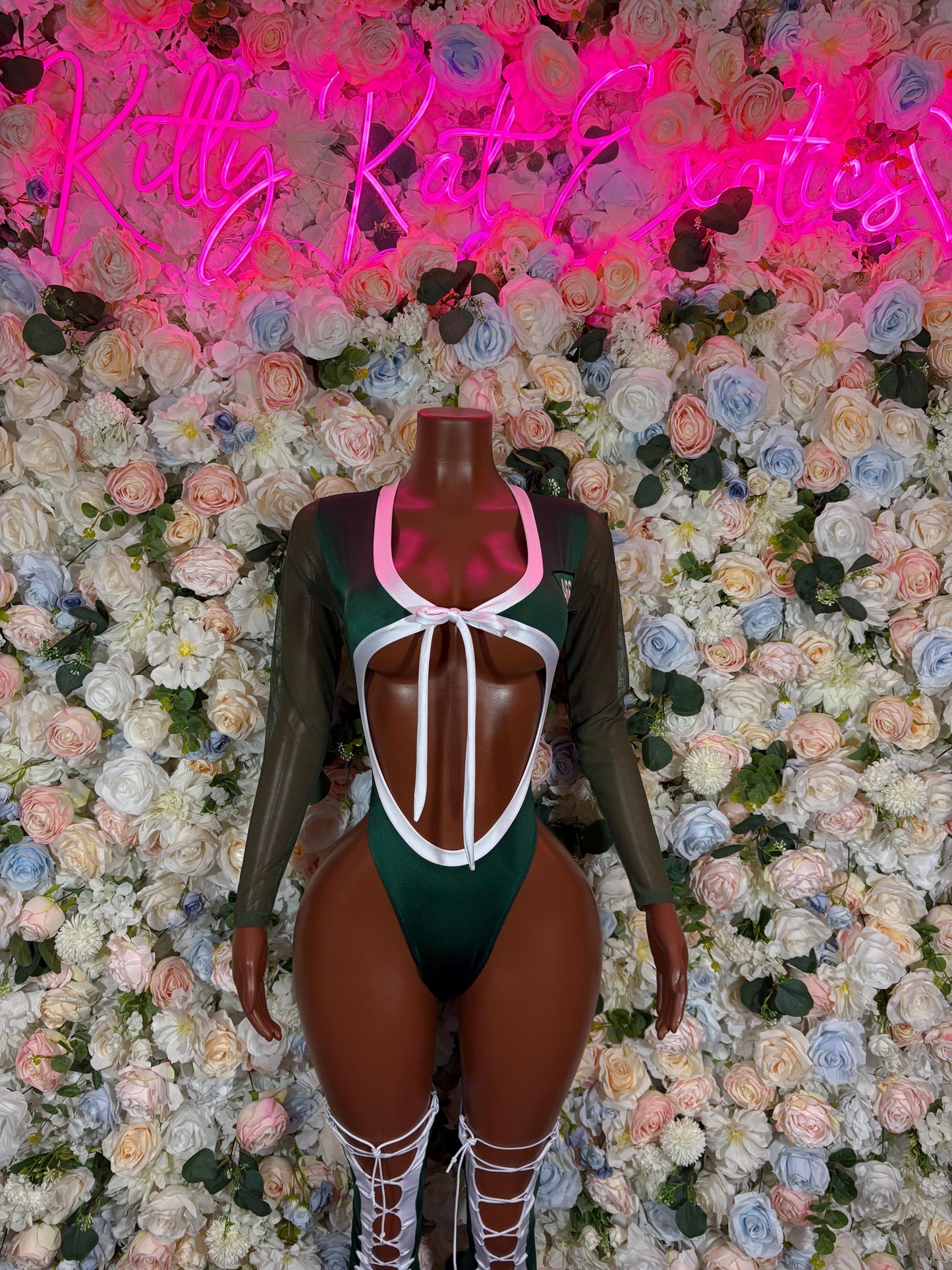 Halloween Sexy Adult Green Tracksuit Cosplay Costume | Numbered Player Outfit for Halloween | Group Party Game-Inspired Attire