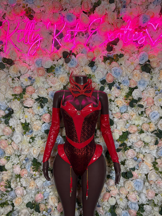 Halloween Costumes Sexy Devil Adult Costume, Bottlegirl Bartender Outfit, Cosplay Costume (All Accessories in Photo Included)