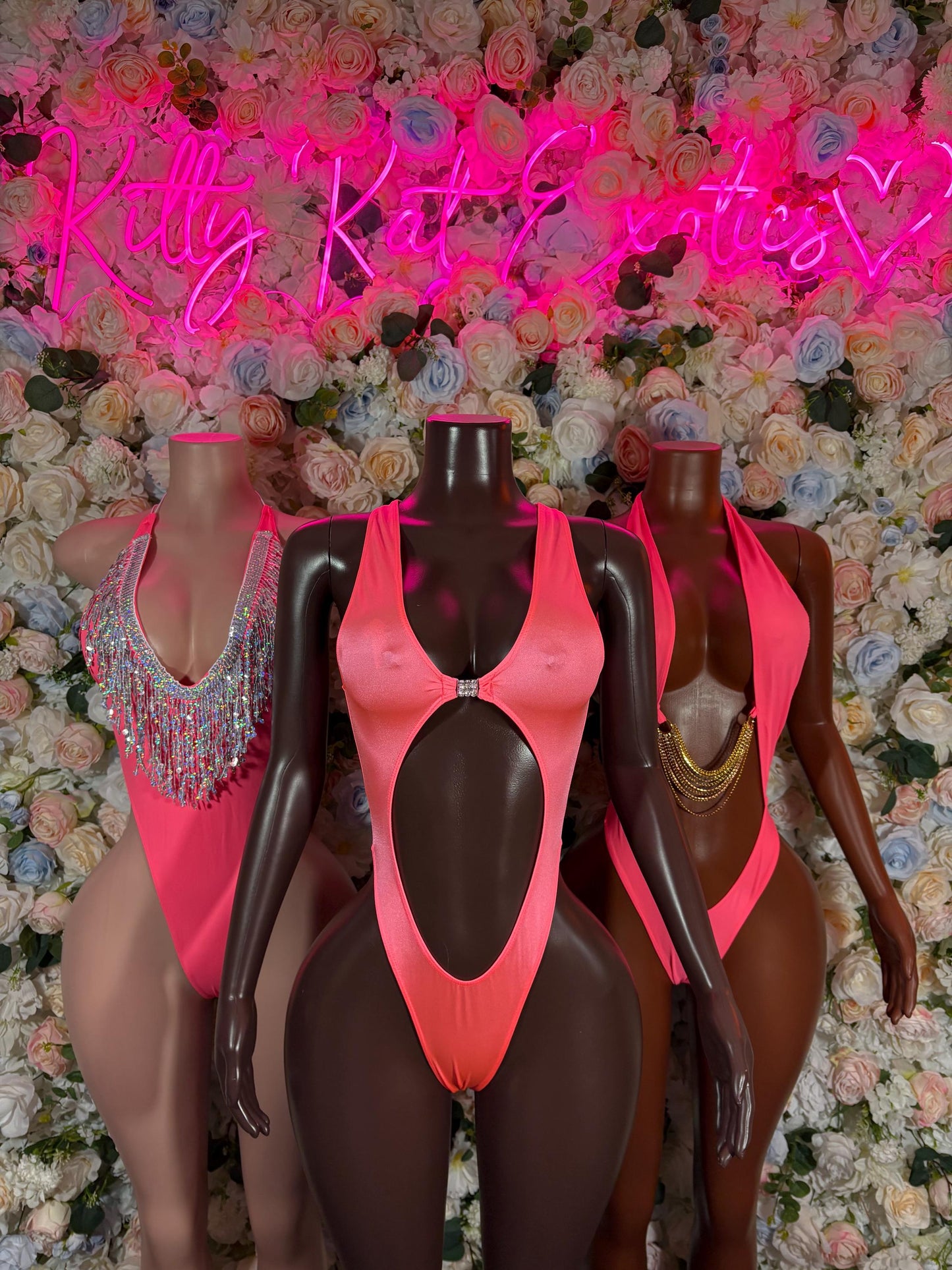 Festival Clothing One-Piece Coral Bodysuit  Bartender  | Exotic Dancewear Festival wear Rave Outfit