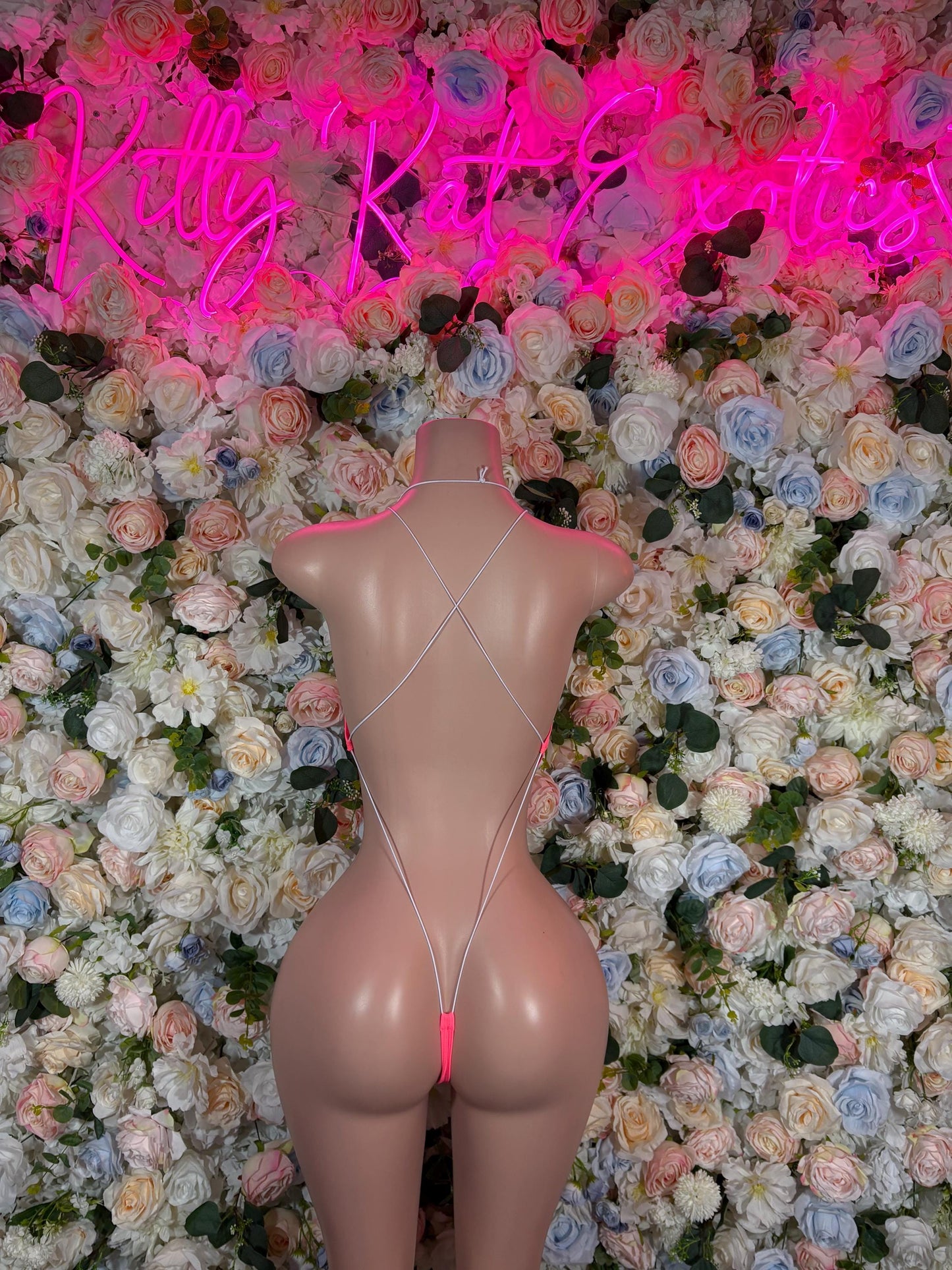 Festival Clothing One-Piece Coral Bodysuit  Bartender  | Exotic Dancewear Festival wear Rave Outfit