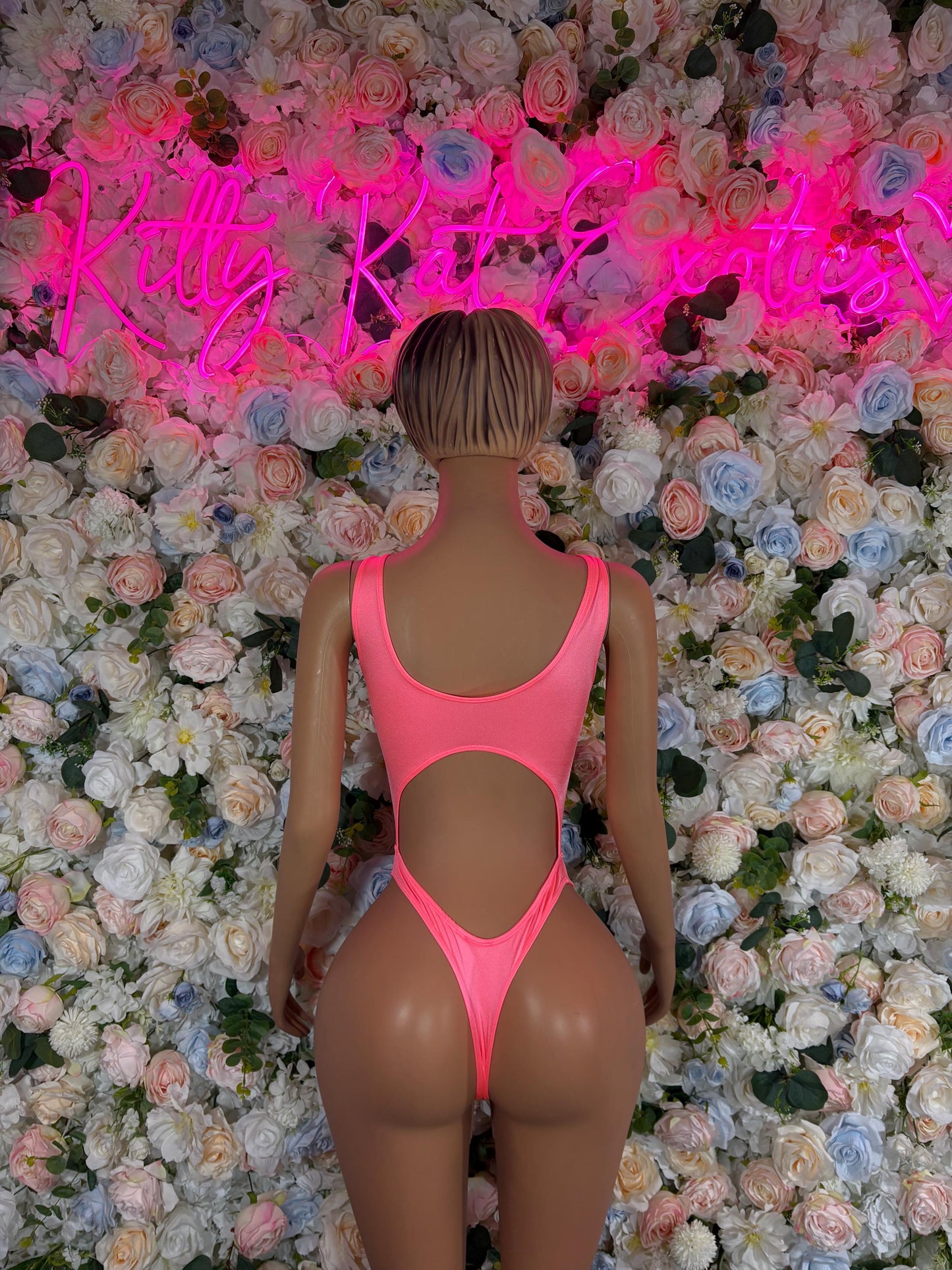 Rave Outfit One-Piece Coral Bodysuit  Bartender  | Exotic Dancewear Festival wear