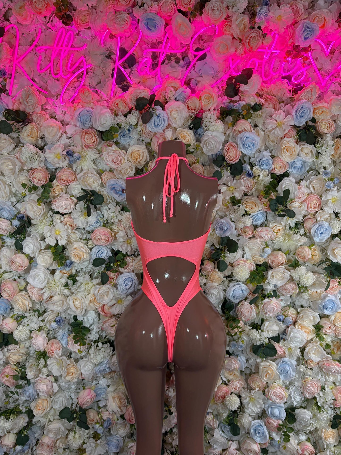 Rave Outfit One-Piece Coral Bodysuit  Bartender  | Exotic Dancewear Festival wear