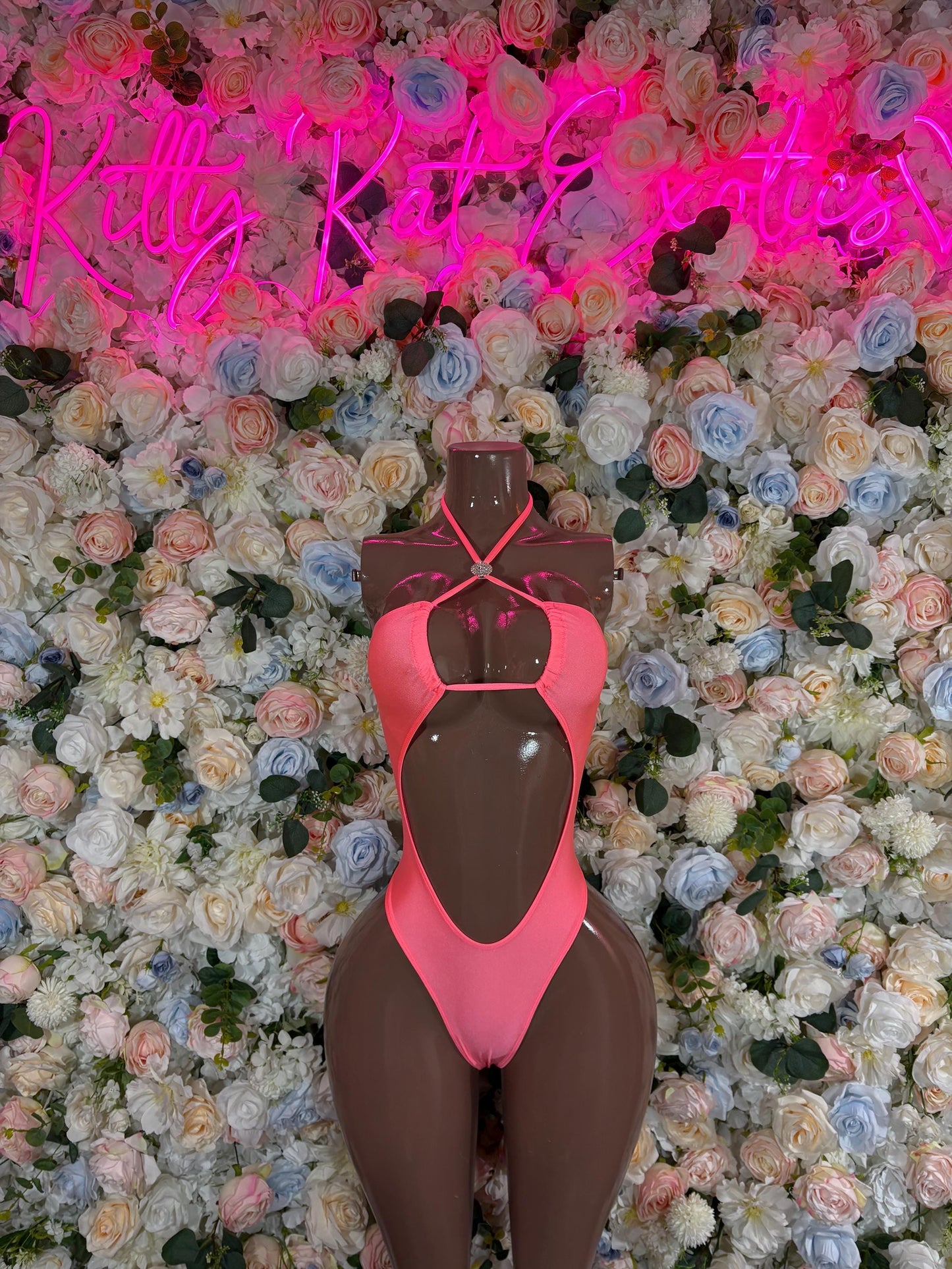 Rave Outfit One-Piece Coral Bodysuit  Bartender  | Exotic Dancewear Festival wear