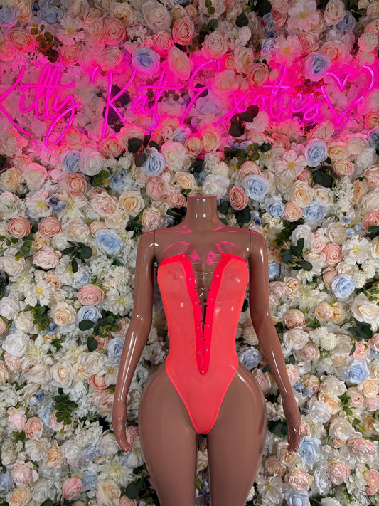 Bartender One-Piece Coral Bodysuit  Bottlegirl  | Exotic Dancewear Festival wear