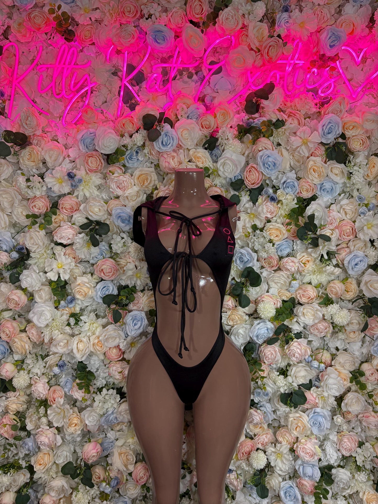 Halloween Costume, Womens Sexy Game Show Roleplay Outfit, Black Mask Cosplay, Mysterious Leader Uniform