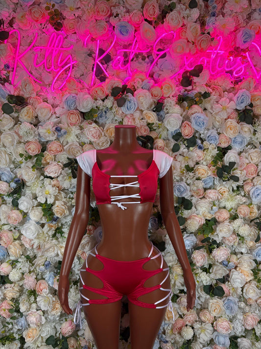 Kansas City Football Bottlegirl Bodysuit  Sexy Bartender Outfit, Club Costume, Game Day Dancewear, Server Uniform