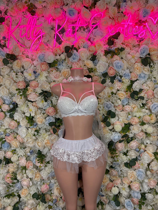 Bride Halloween Costumes Womens Cosplay Costume Bottlegirl Bartender Costume - (All Accessories Show In Photo Included)