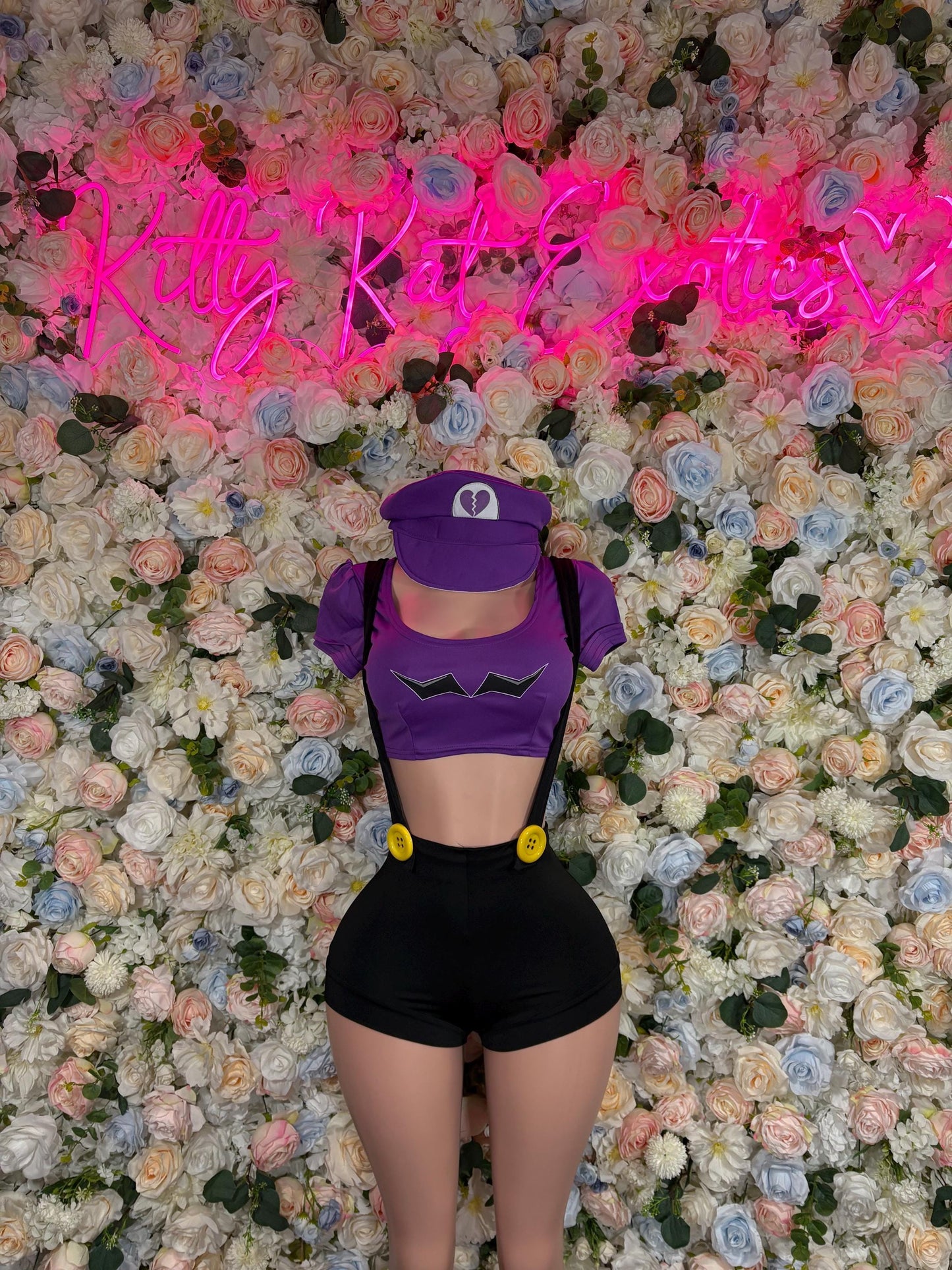 Halloween Costume Waluigi for Womens Costume , Bottlegirl Bartender Outfit, Cosplay Costume