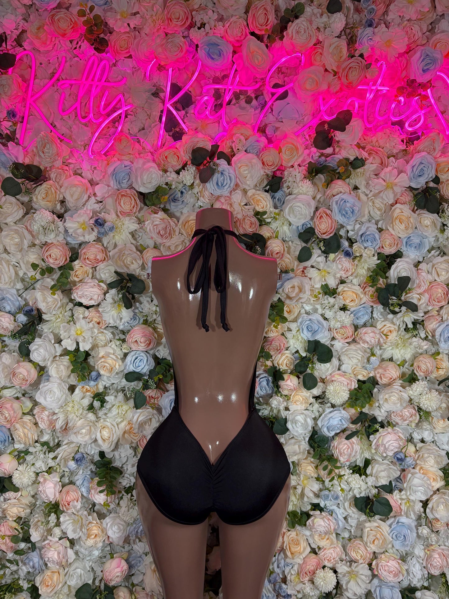 Cross Neck Brown Bodysuit: Rave Bartender One-Piece Outfit