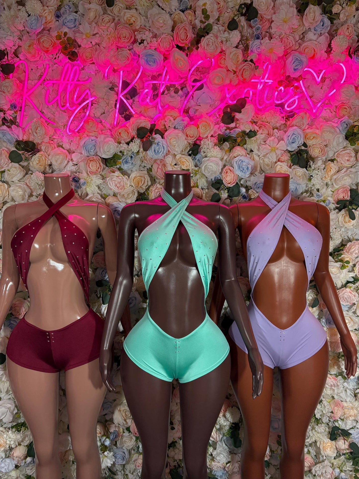 Purple Cross Neck Bodysuit: Rave Festival Performer Outfit