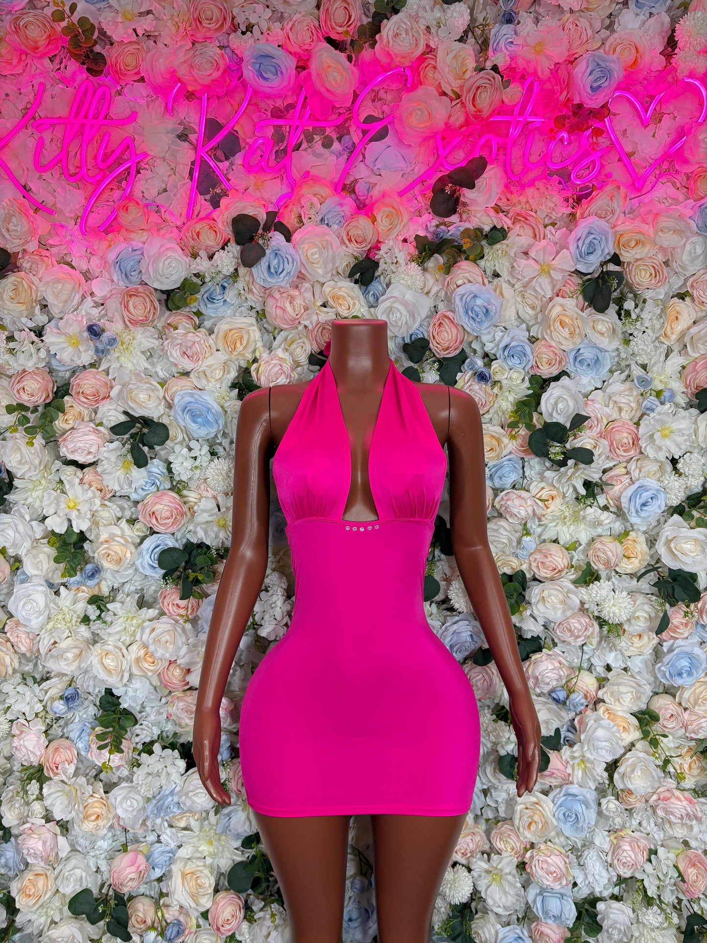 Pink Mini Dress: Dance Bottlegirl Dress