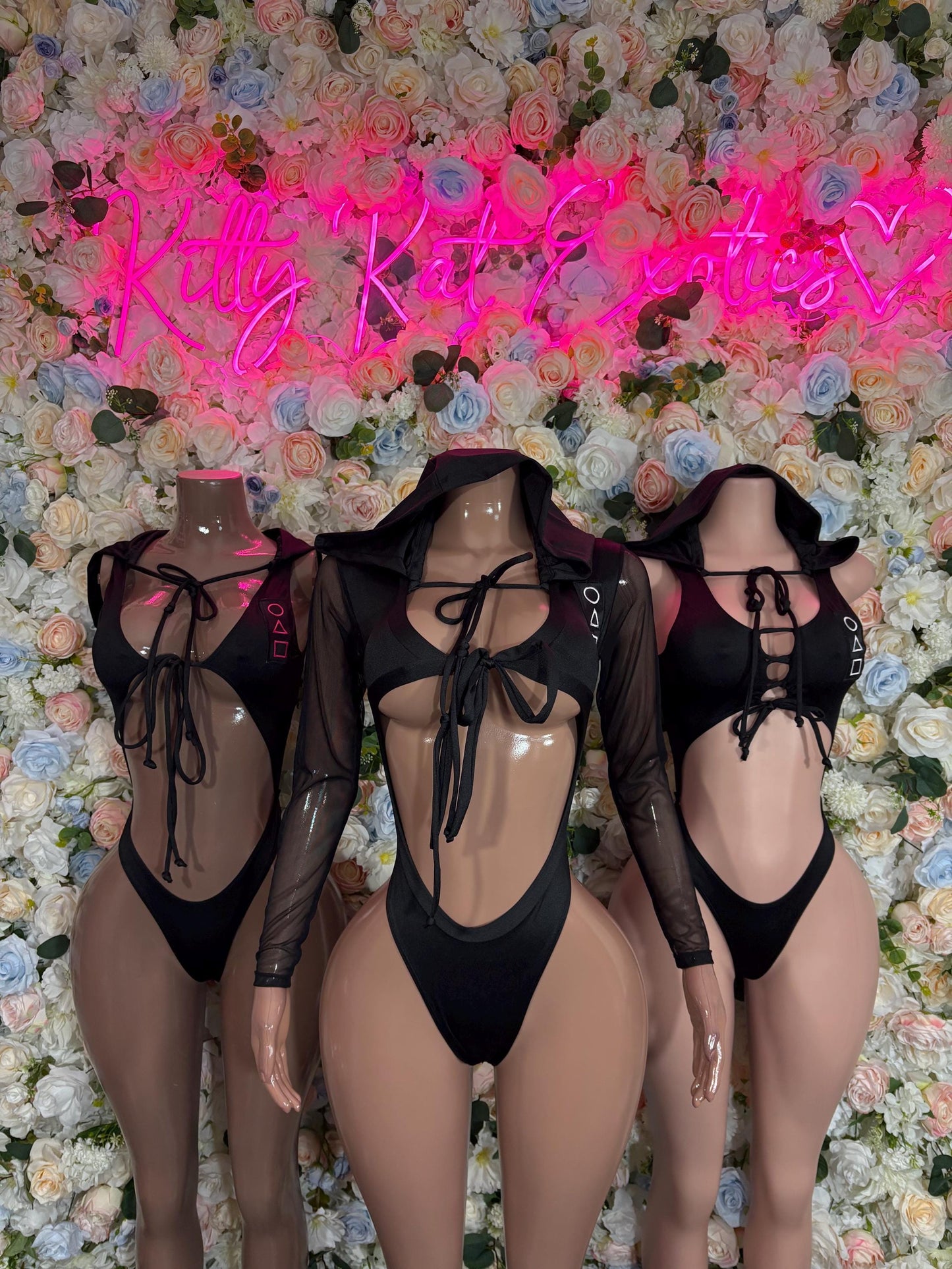 Halloween Costume, Womens Sexy Game Show Roleplay Outfit, Black Mask Cosplay, Mysterious Leader Uniform