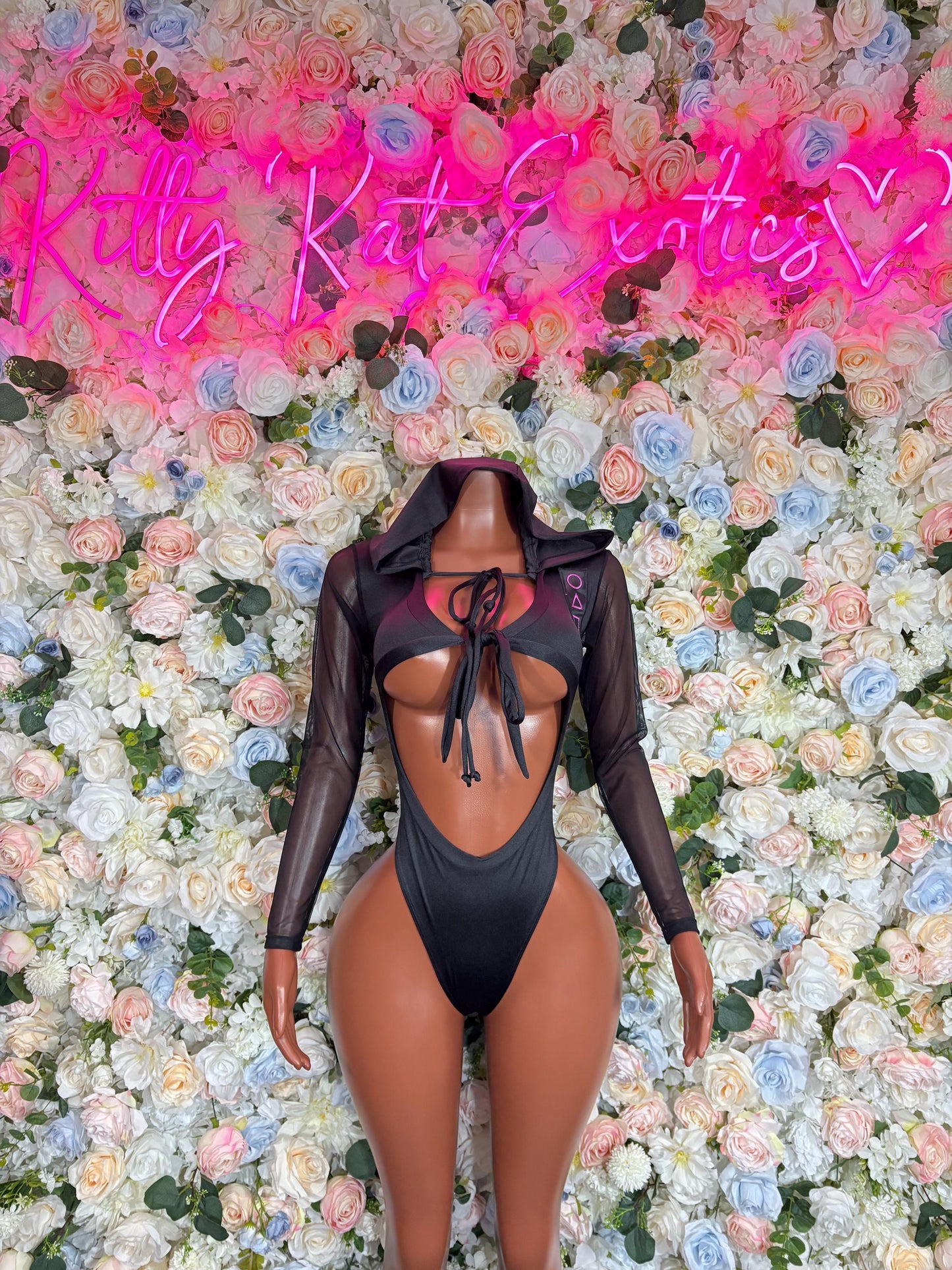 Halloween Costume, Womens Sexy Game Show Roleplay Outfit, Black Mask Cosplay, Mysterious Leader Uniform