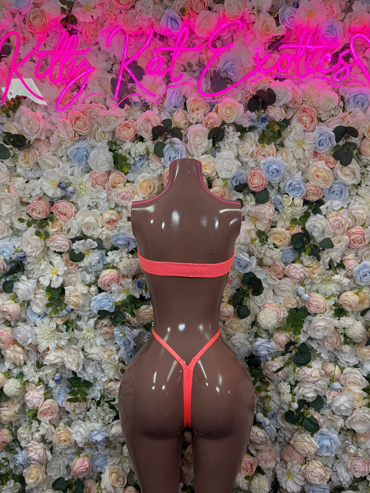 Pink Bandeau Cutout Rave Bodysuit back view